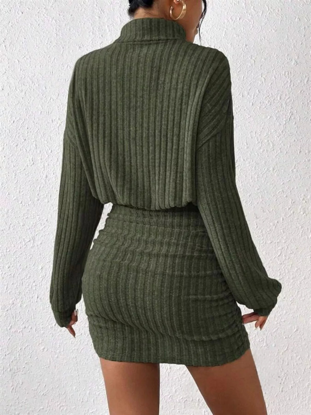 Cosy Knit Roll-Neck Bodycon Mini