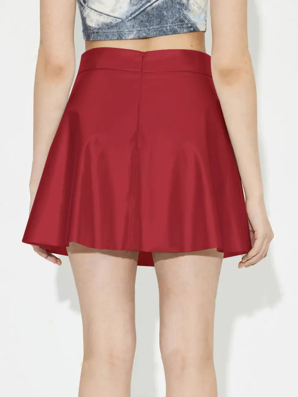 Ruched Zip Mini Skirt