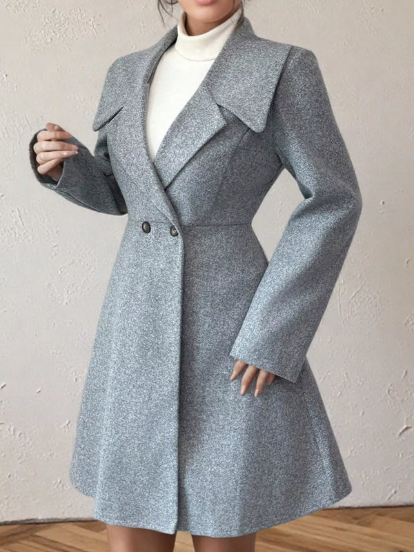 Tailored Double-Breasted Wool-Blend Coat