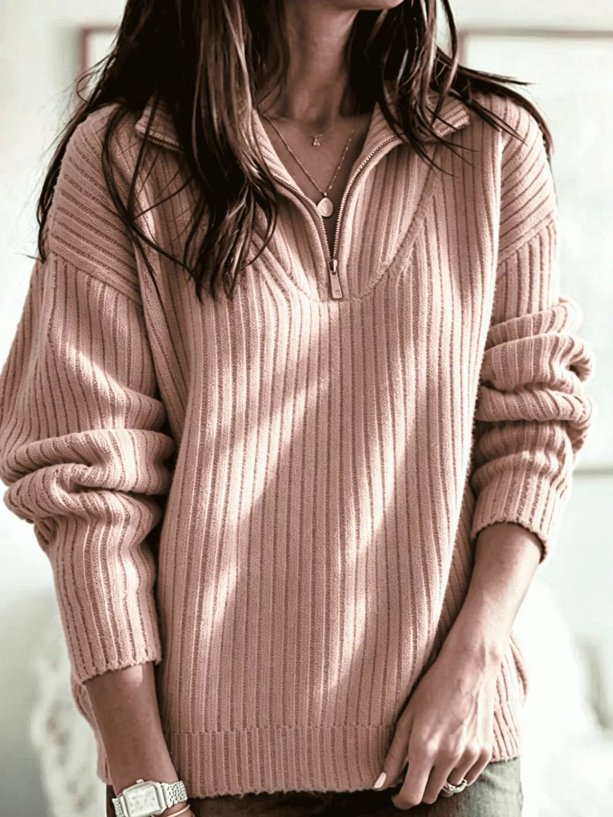 Textured Half-Zip Jumper