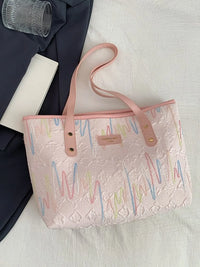 Soundwave Print Faux-Leather Tote