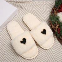Heart Faux-Fur Slider Slippers