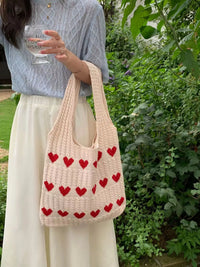 Sweetheart Knitted Top-Handle Bag