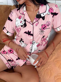 Ghost Print Pyjama Shorts Set – Brights