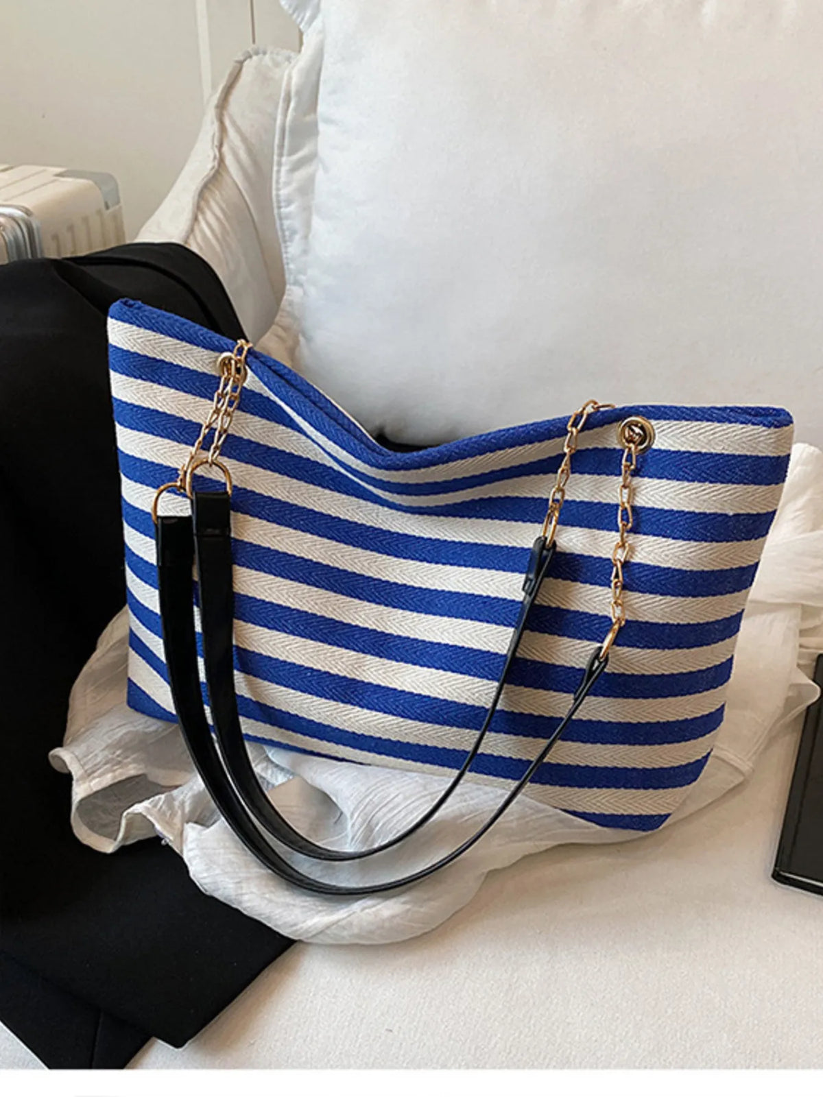 Breton Stripe Chain Shoulder Bag