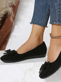 Bow-Front Round-Toe Ballet Flats