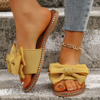 Pearl Bow Slider Sandals