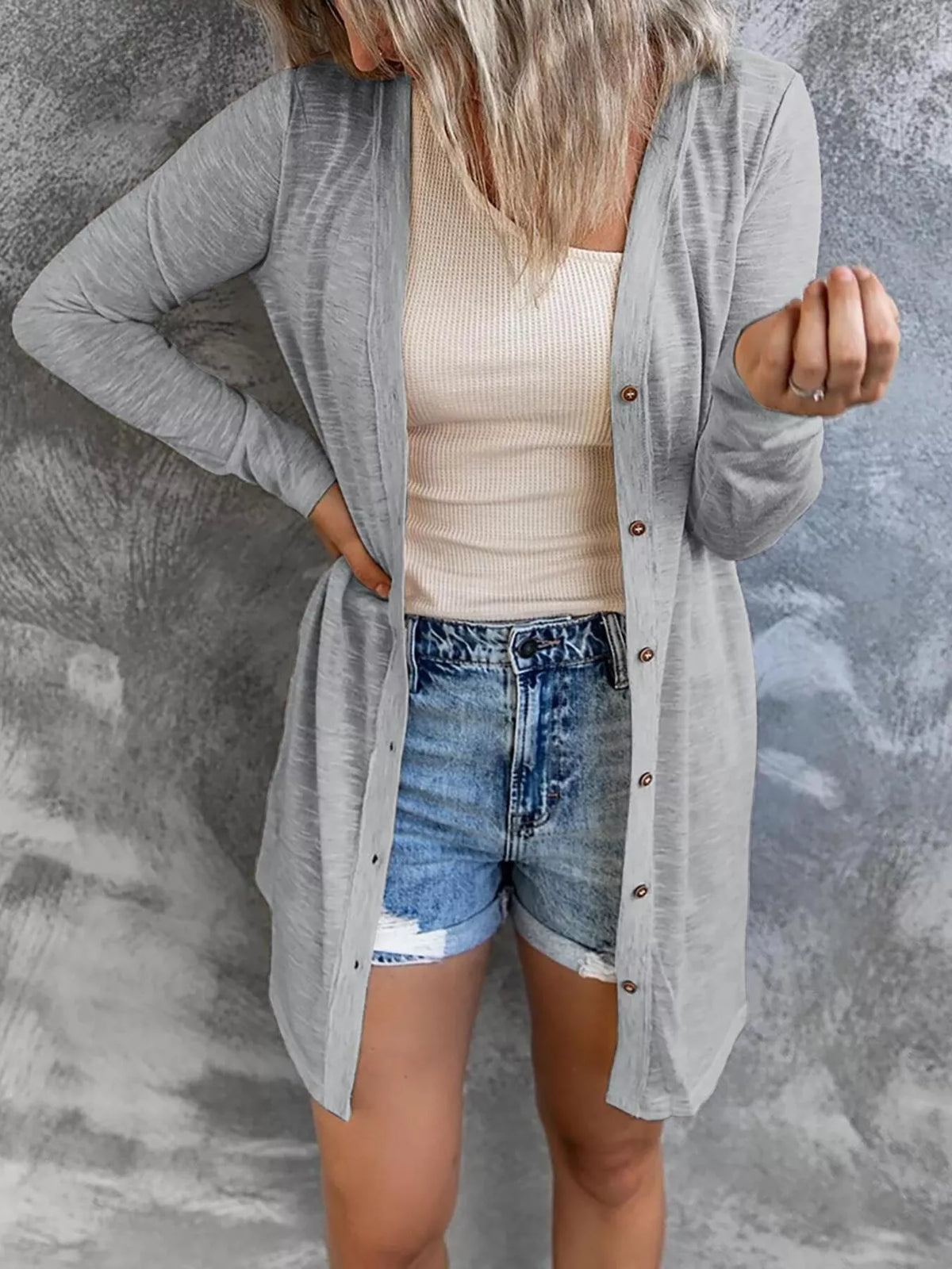 Everyday Lightweight Button Cardigan