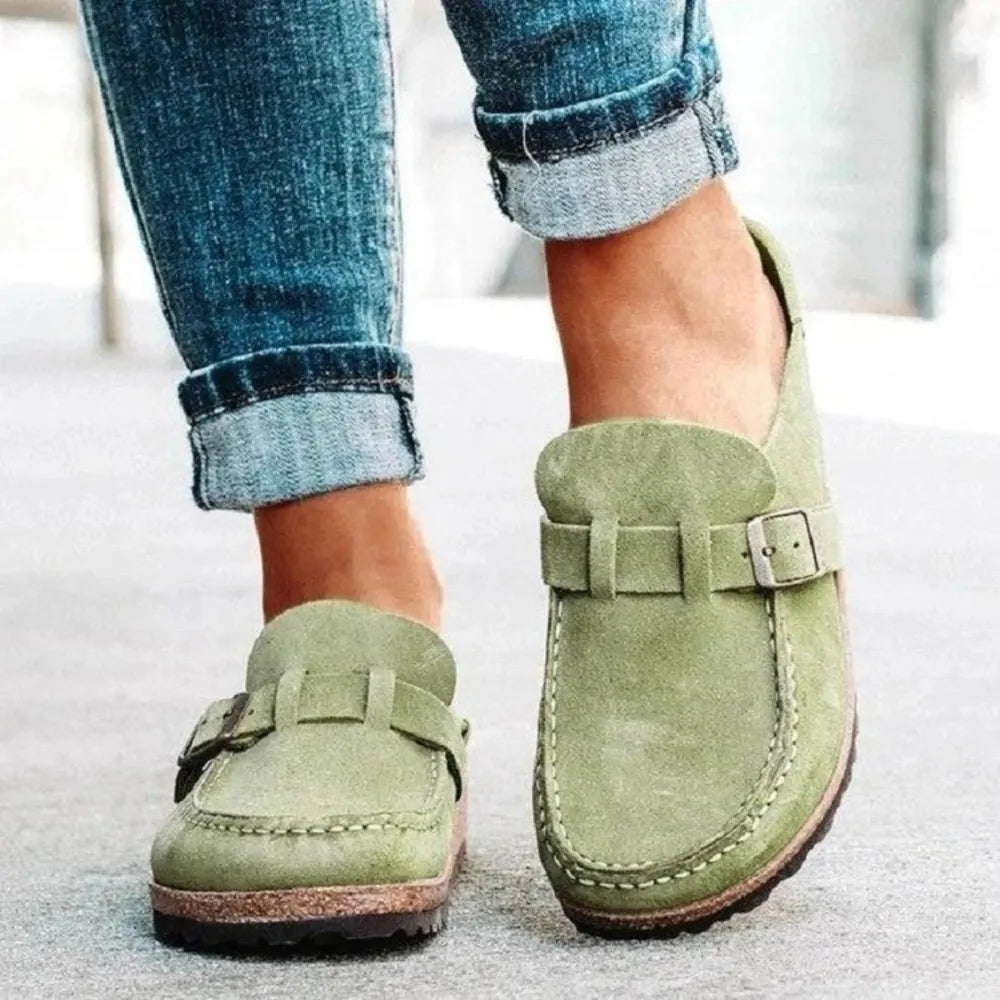 Buckle-Detail Low-Heel Loafers