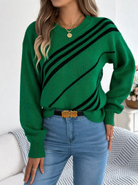 Relaxed Striped Crew-Neck Jumper