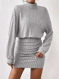 Cosy Knit Roll-Neck Bodycon Mini