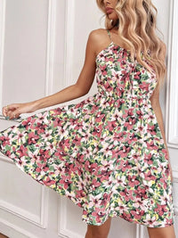 Midnight Bloom Strappy Summer Mini Dress