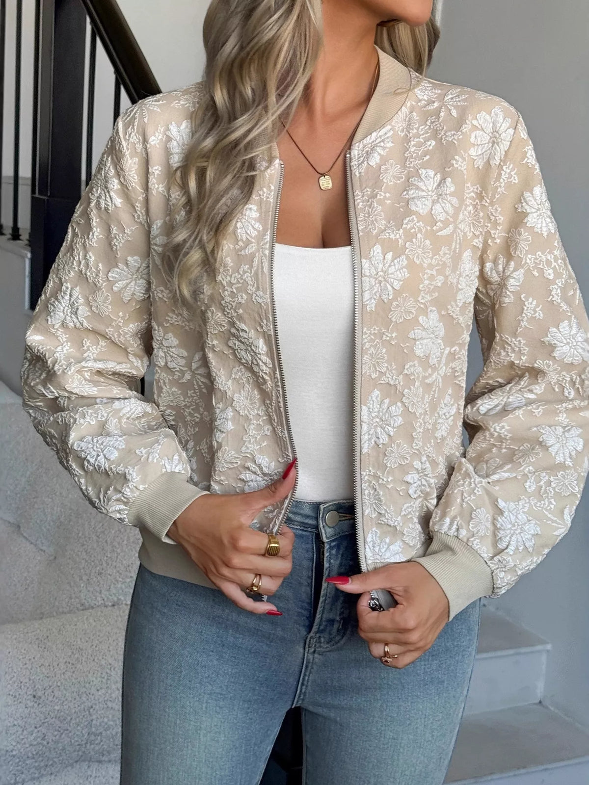 Botanical Lightweight Bomber Jacket