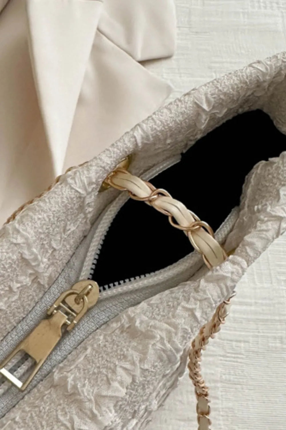 Quilted Chain-Handle Tote Bag