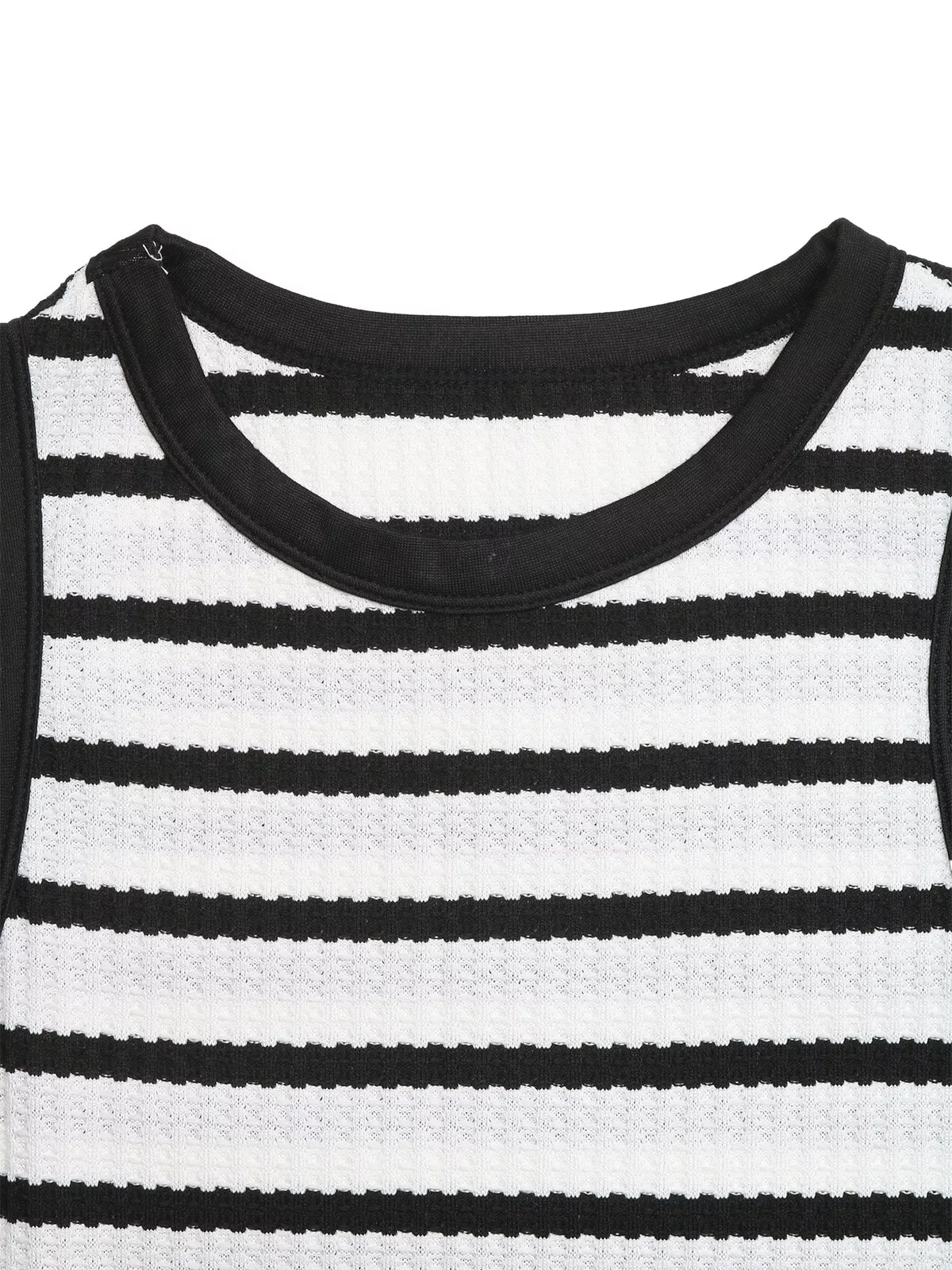 Monochrome Stripe Bodycon Midi Dress
