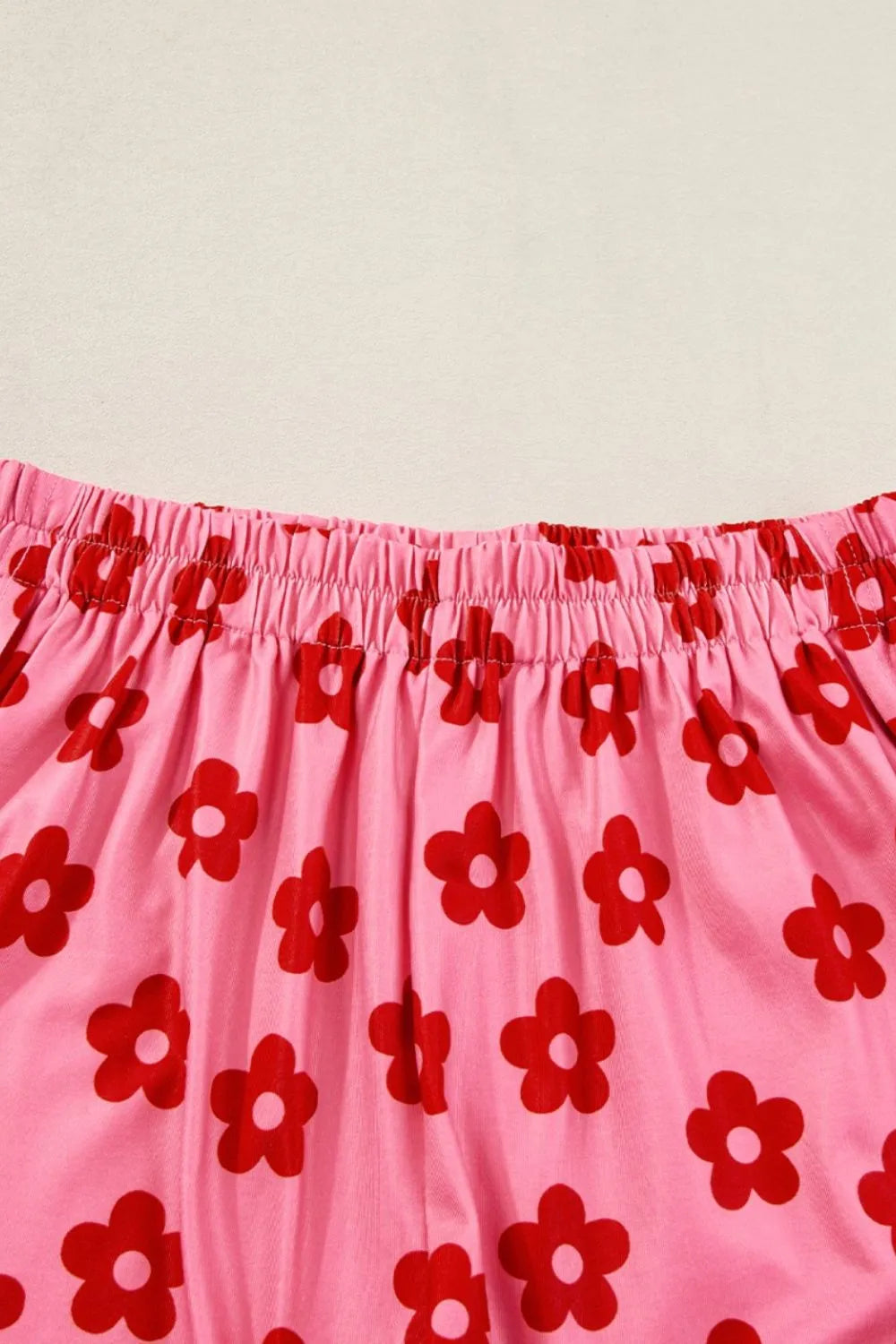 Coral Floral Cropped Tee & Shorts Co-ord