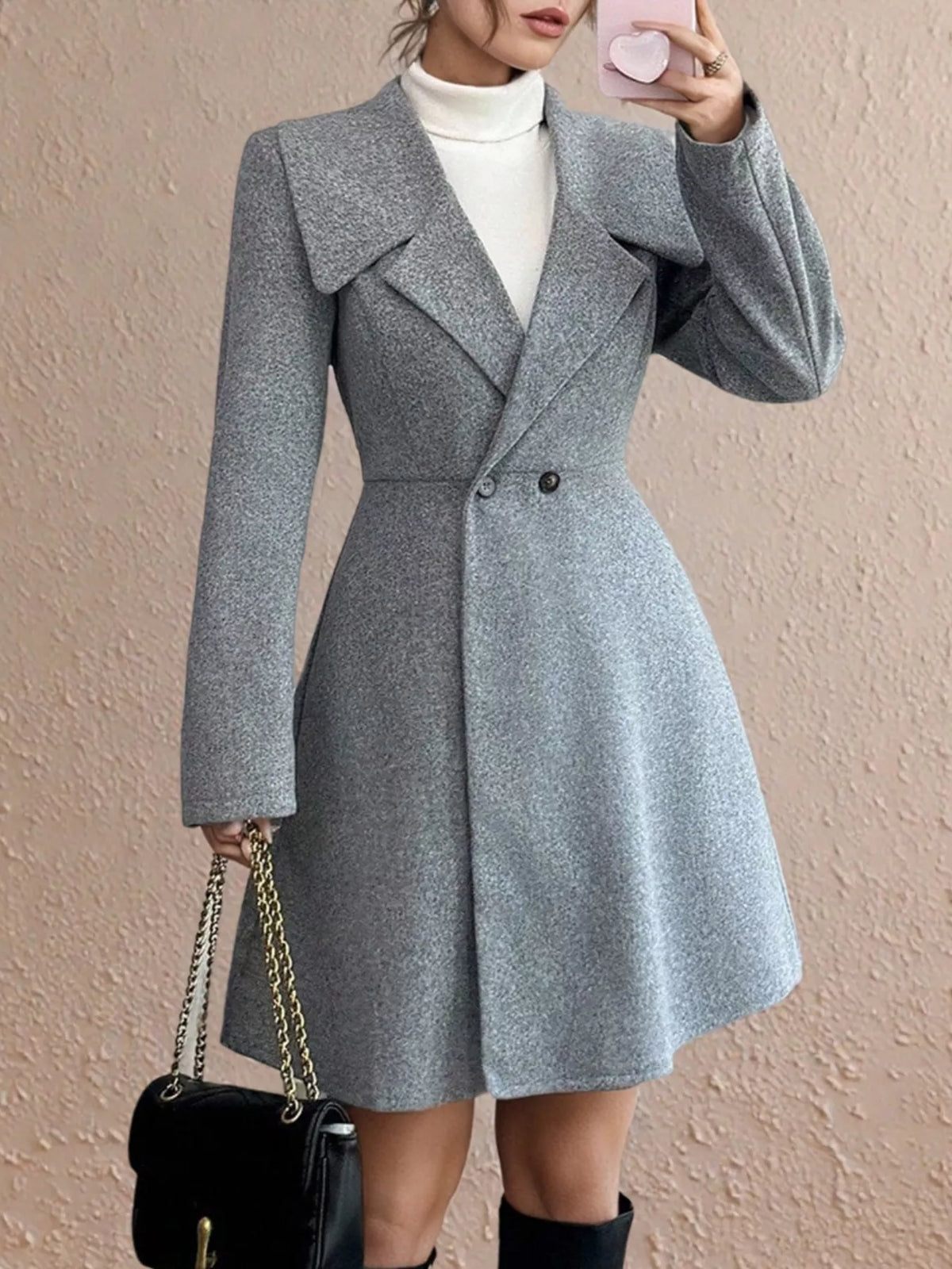 Tailored Double-Breasted Wool-Blend Coat