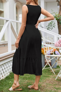 Buttercream Wide-Strap Tank Midi Dress