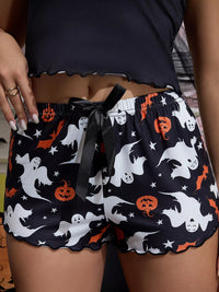 Ghost & Pumpkin Lettuce-Trim Cami Pyjama Set