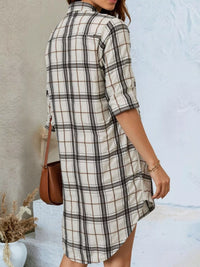 Check Button-Down Shirt Dress