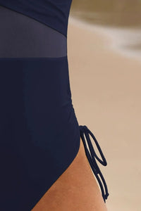 Charcoal Ruched Plunge Swimsuit