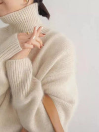 Ribbed Roll-Neck Drop-Shoulder Jumper