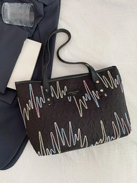 Soundwave Print Faux-Leather Tote