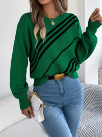 Relaxed Striped Crew-Neck Jumper